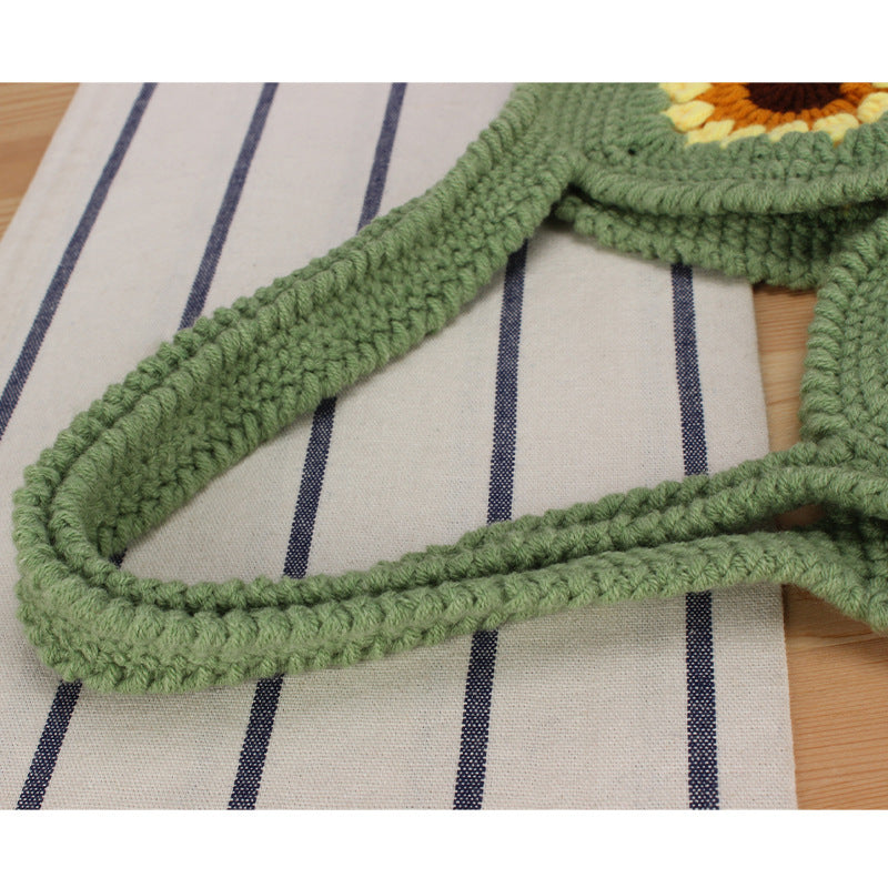 Creative crochet handbag with unique sunflower pattern Bowlift