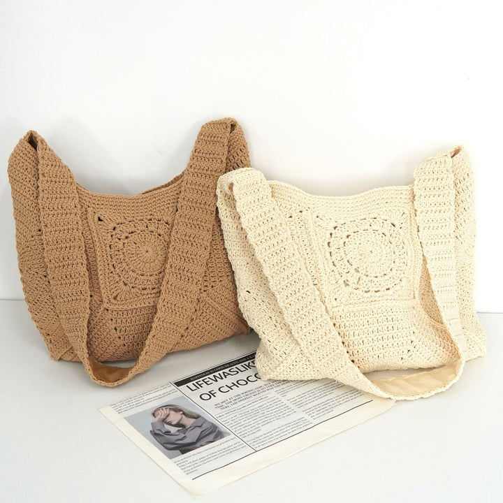 Handmade tote bag with artistic crochet pattern Bowlift