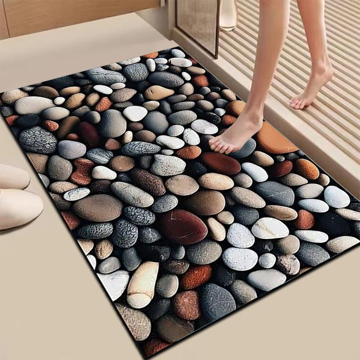 Textured Stone Print Area Mat Bowlift