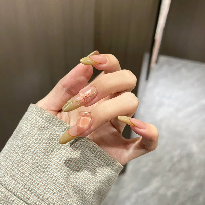 Natural Almond-Shaped Press-On Nails Bowlift