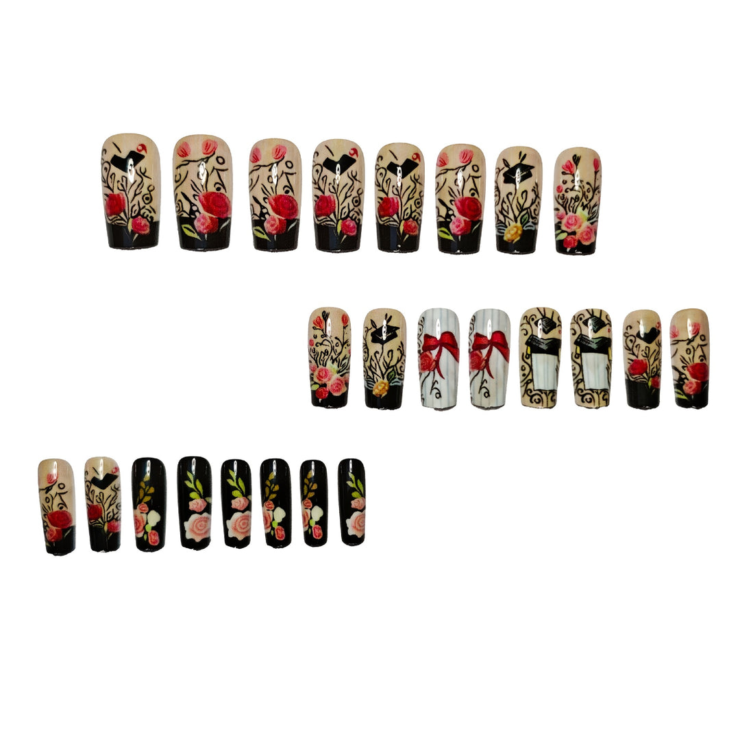 Glamorous artificial nails with floral designs Bowlift