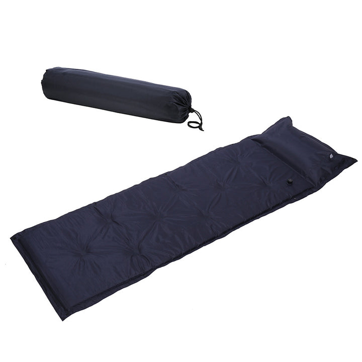 tufted insulated roll-out camping sleep mat with integrated pillow and modular snap connectors Bowlift