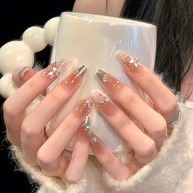 Decorative Press-On Nail Art Set with Cute Bow Accents Bowlift