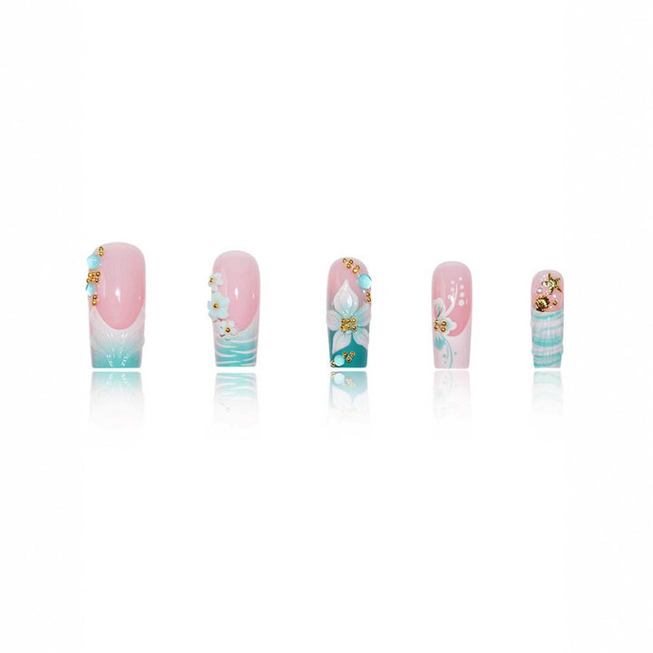 Luxurious Floral Art Nail Enhancements Bowlift