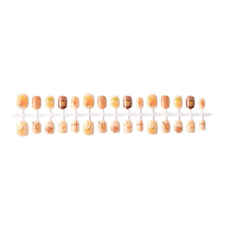 Autumn-Inspired Press-On Nail Art Set Bowlift
