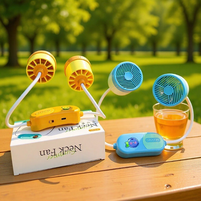 Unisex Portable Neck Fan with Flexibly Adjustable Fan Arms Bowlift
