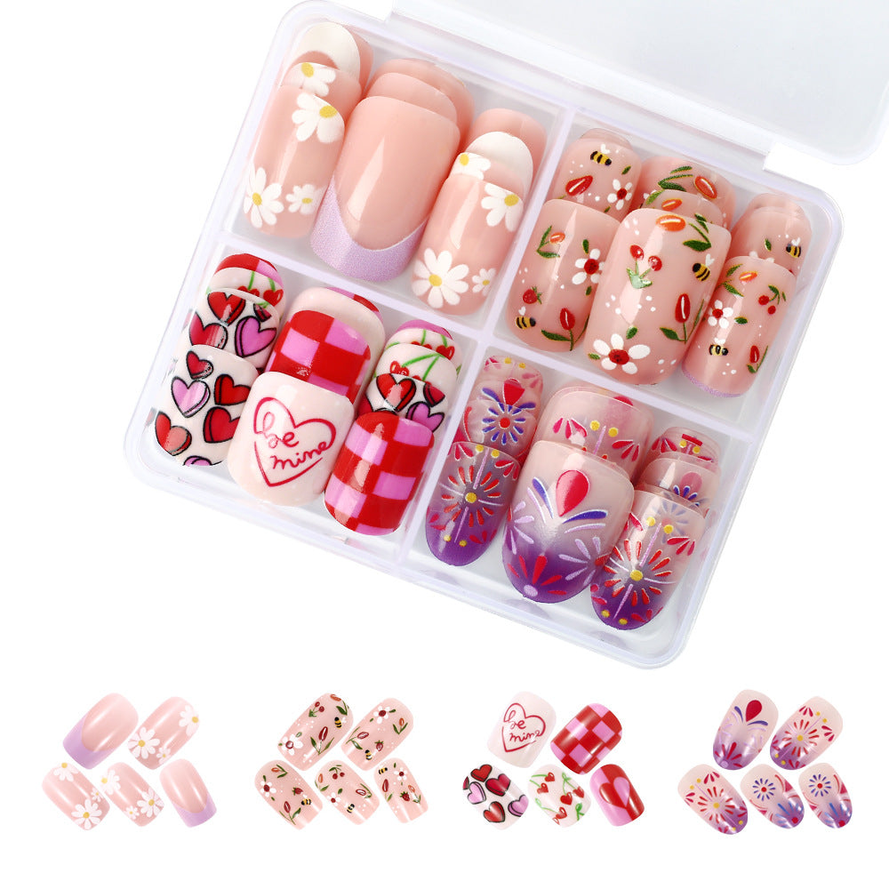 Artistic Press-On Nail Set Bowlift