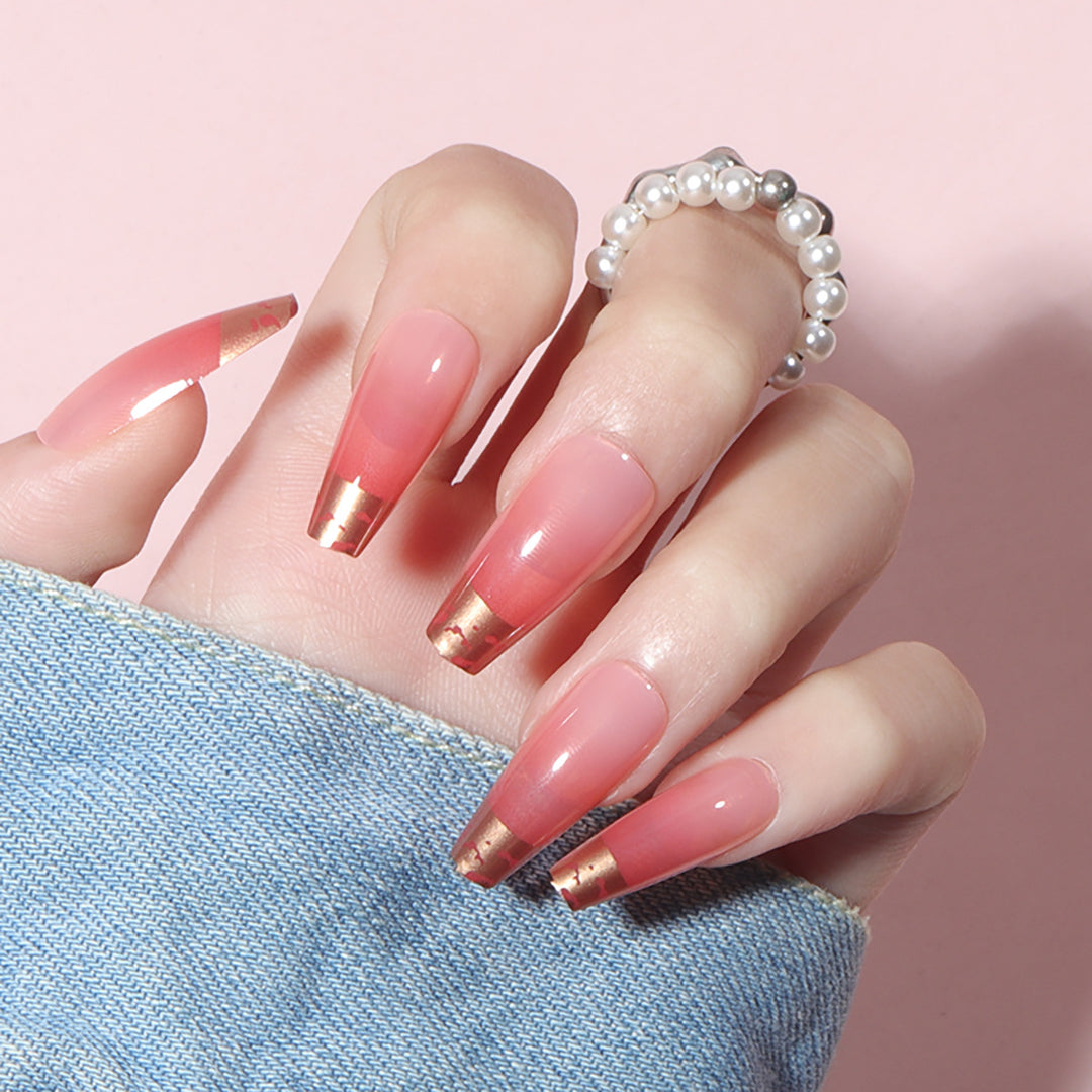 Elegant Gradient Stiletto Press-On Nails Bowlift