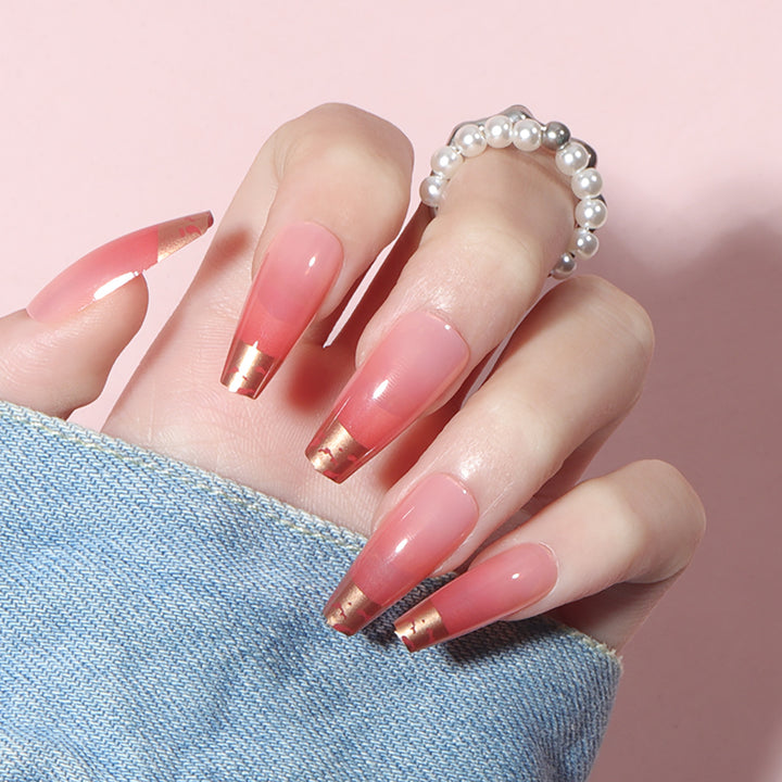 Elegant Gradient Stiletto Press-On Nails Bowlift