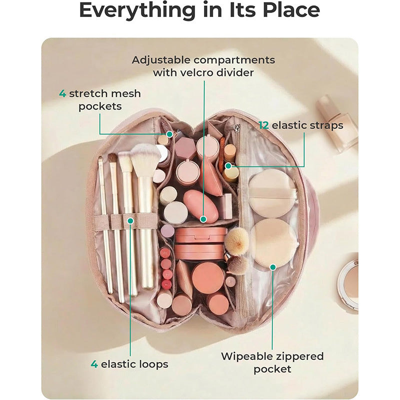Cosmetic bag with multifunctional compartments Bowlift