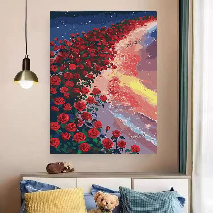 Heart and Floral Swirl Canvas Artwork Bowlift