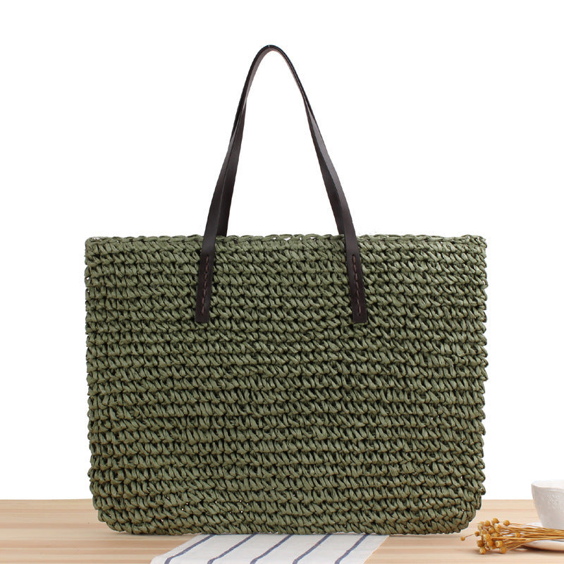 Timeless wicker tote bag with leather handles Bowlift