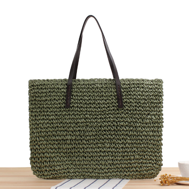 Timeless wicker tote bag with leather handles Bowlift
