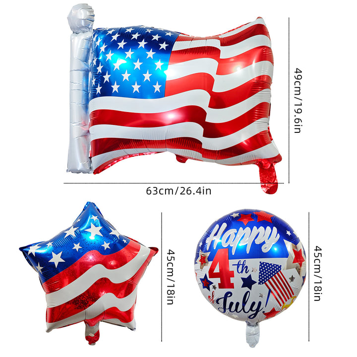 Unisex large foil balloon in USA flag shape with self-sealing valve and reusable Bowlift