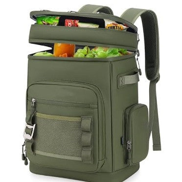 Insulated cooler backpack with multiple compartments and ergonomic carrying system Bowlift