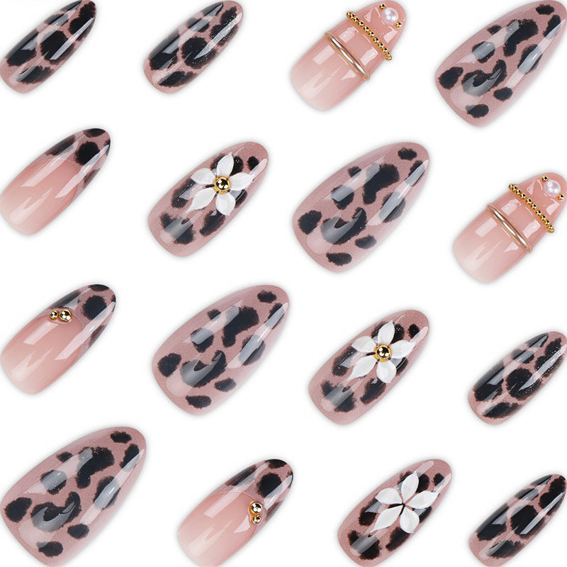 Artistic Faux Leopard Print Press-On Nails Bowlift