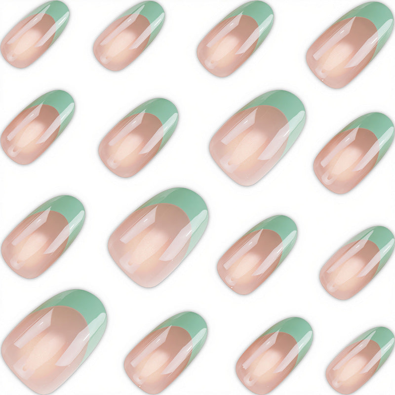 Stylish Press-On Nail Set with French Tip Design Bowlift