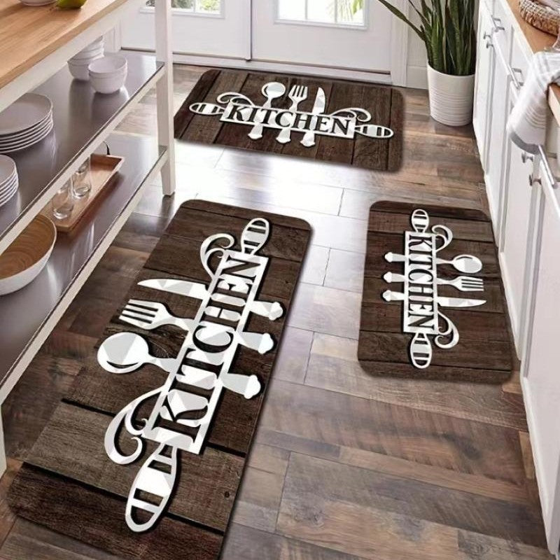 Anti-Fatigue Memory Foam Kitchen Runner and Square Mat Set with Non-Slip Backing Bowlift