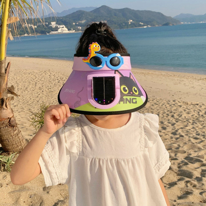 Solar Powered Fan Sunshade for Kids with Adjustable Closure Bowlift