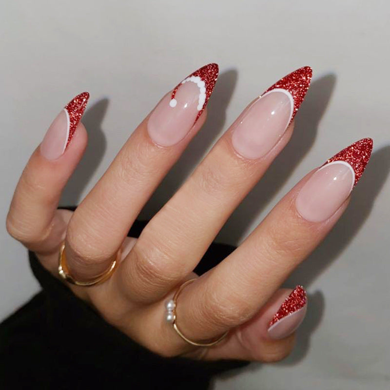 Festive French Tip Press-On Nail Set Bowlift