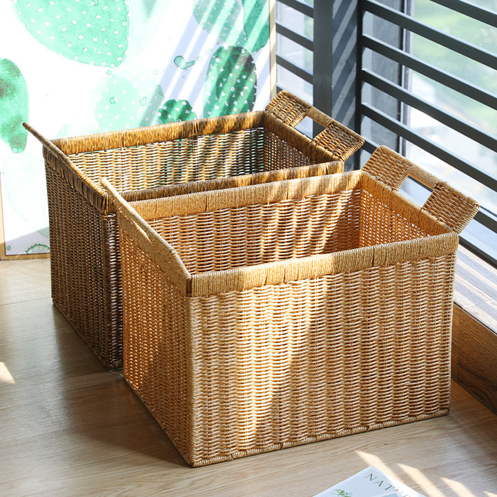 Handcrafted Woven Storage Cube with Ergonomic Handles Bowlift