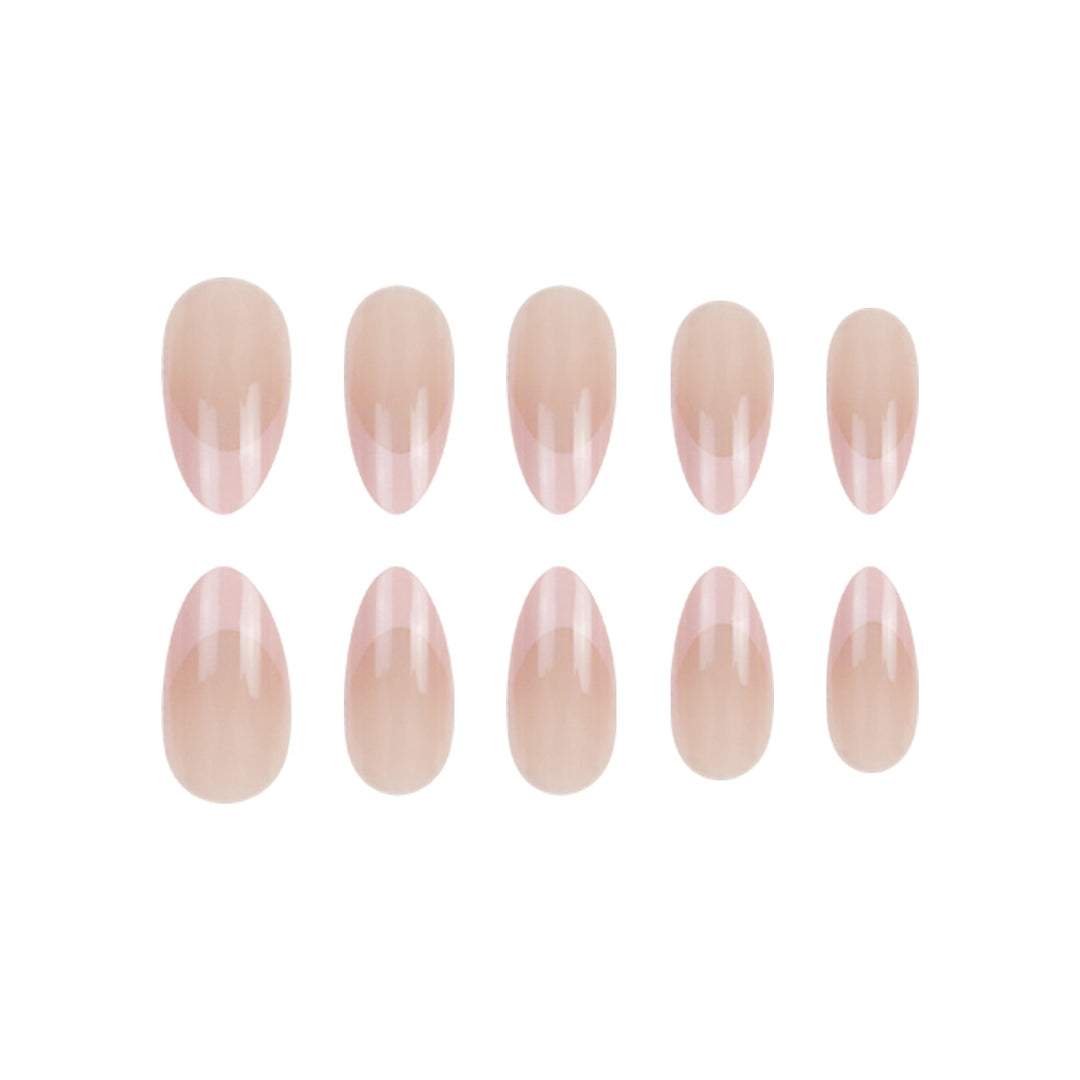 Elegant French Tip Press-On Nail Extensions Bowlift