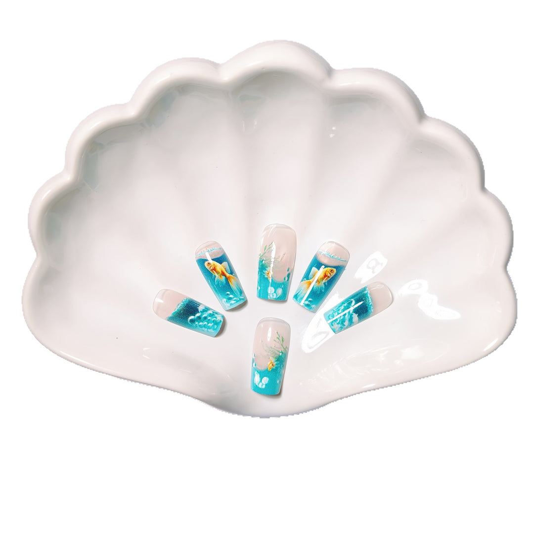 Artificial nails with Lively Water World motif Bowlift
