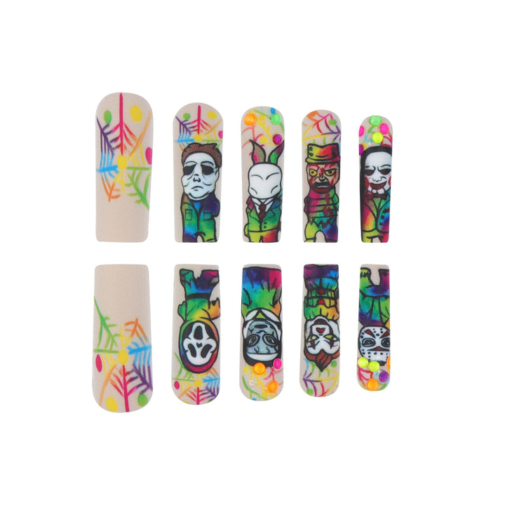 Artistic Horror-Themed Press-On Nails Bowlift
