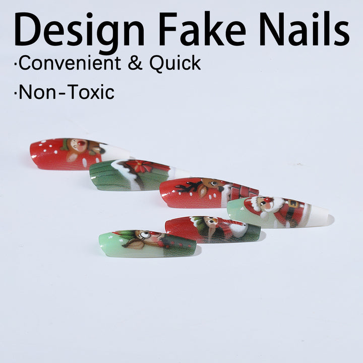 Christmas art nail set with cute Christmas designs Bowlift