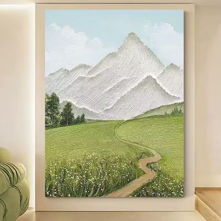 Framed Majestic Mountain Landscape Art