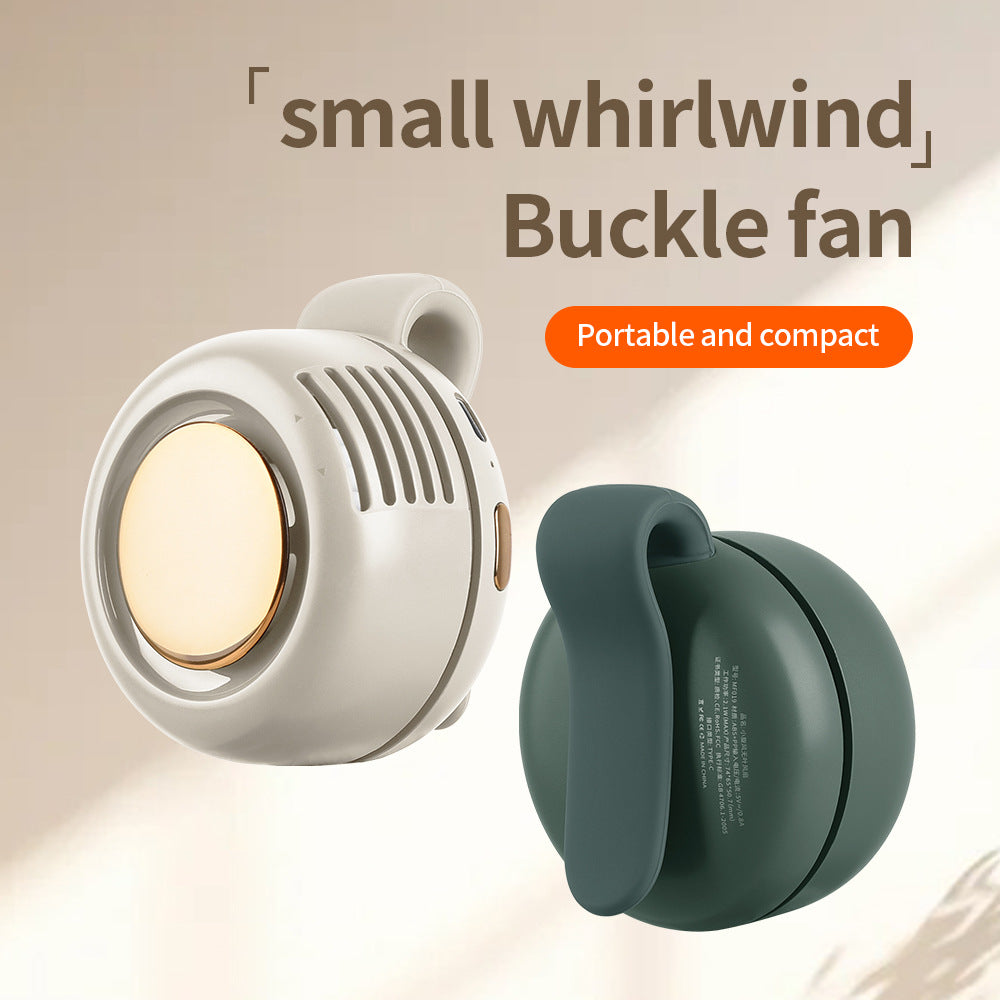 Cooling portable clip-on personal fan with warm LED light and rechargeable battery Bowlift