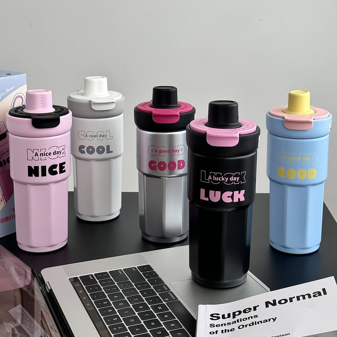 Ladies stylish coffee mug with spill-proof lid Bowlift