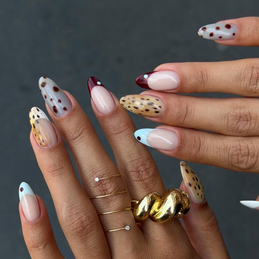 Fashionable animal print artificial nail set Bowlift