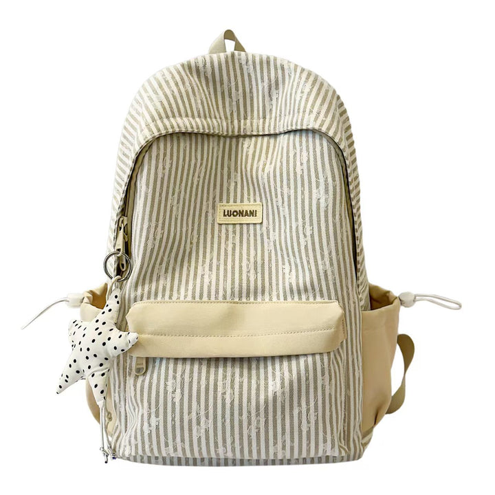 Lightweight Striped Casual Backpack Bowlift
