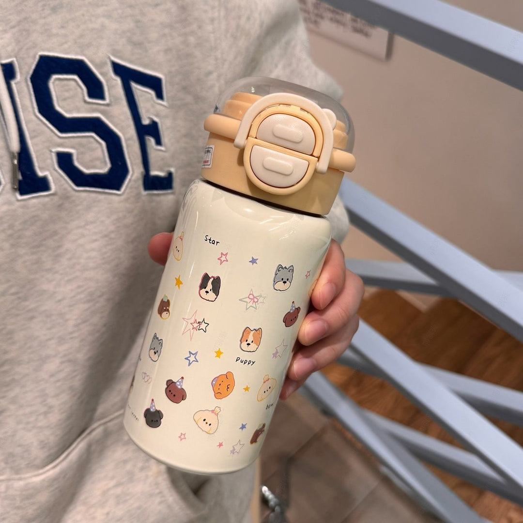 Ladies water bottle with cute animal motifs and safe closure system Bowlift
