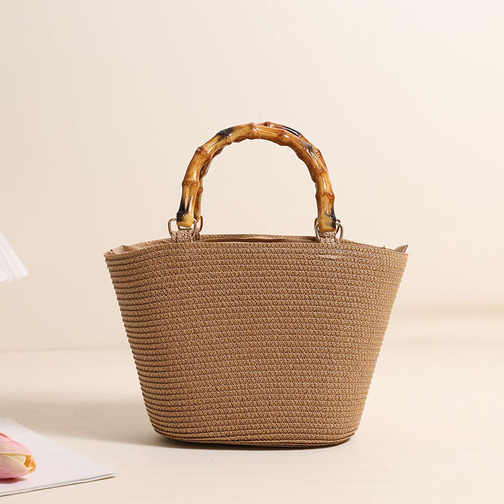Elegant Bast bag with bamboo handles Bowlift