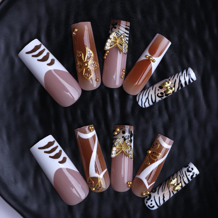 Artificial nails with unique animal and flower motifs Bowlift