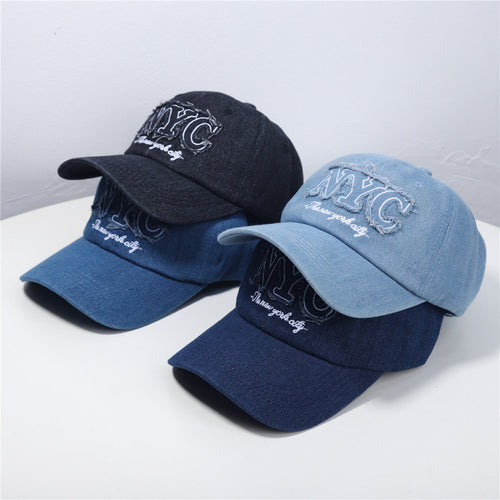Women's Distressed Denim Baseball Cap Bowlift 1784084140