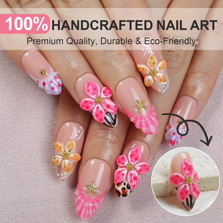 Creative nail art set with blooming floral elements Bowlift