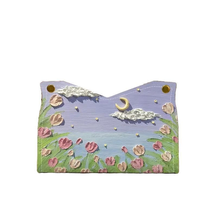 Artistic Floral Tissue Box Cover Bowlift