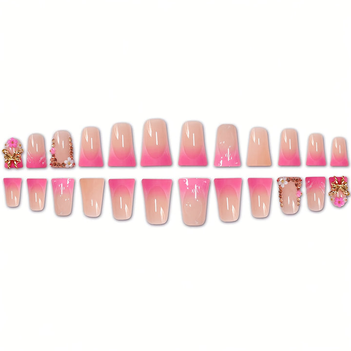 Elegant Floral Press-On Nails Bowlift