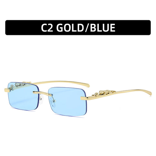 Fashionable Metallic Rectangular Sunglasses