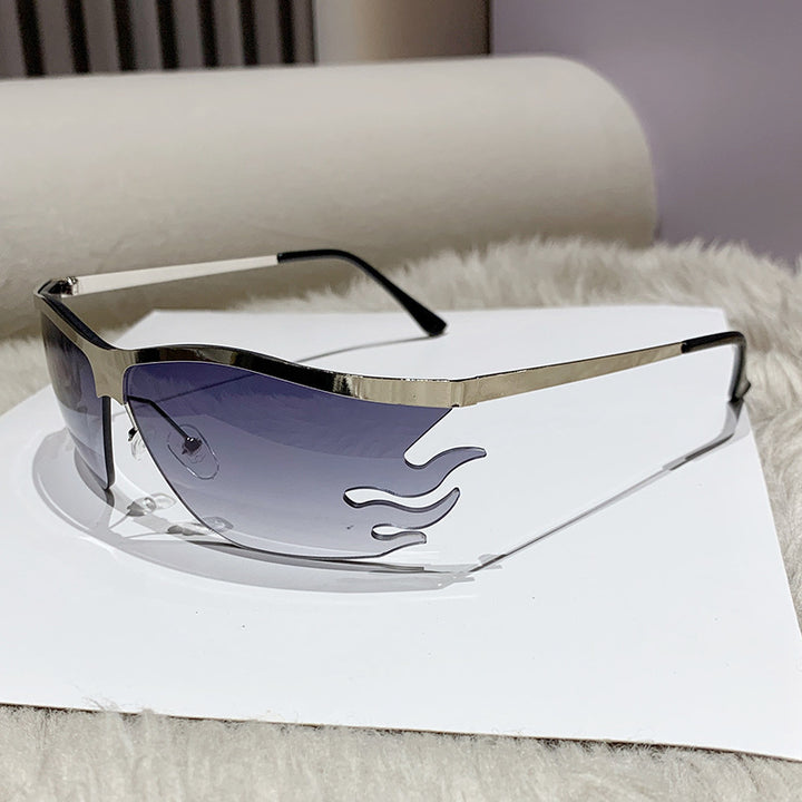 Women futuristic sunglasses with elegant transparent frame Bowlift