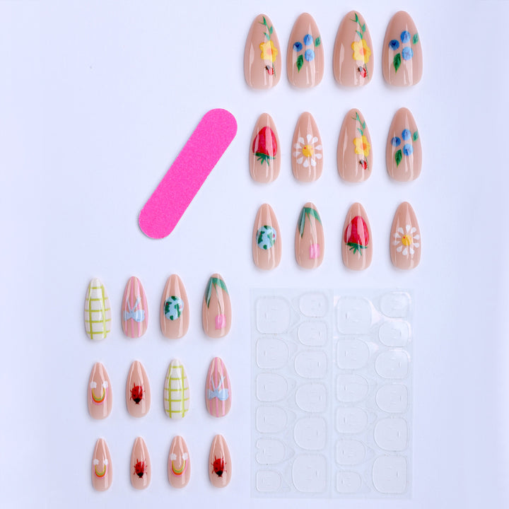 Artificial nails with creative and colorful designs Bowlift