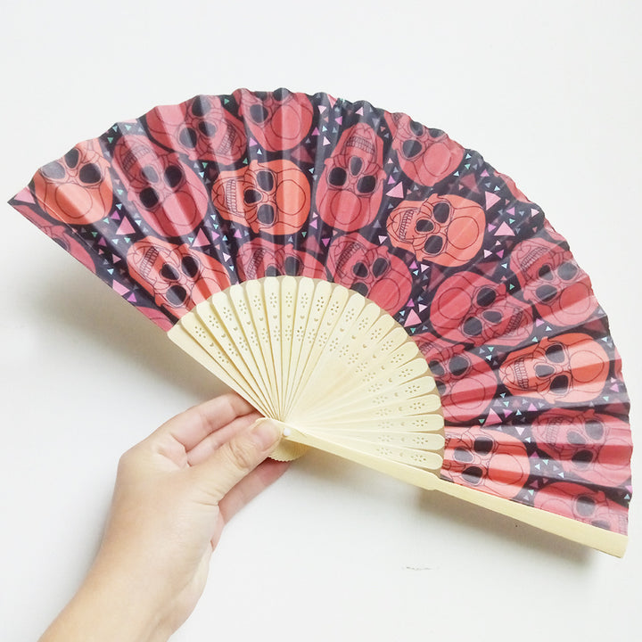 Women's Halloween costume fan with unique lettering Bowlift