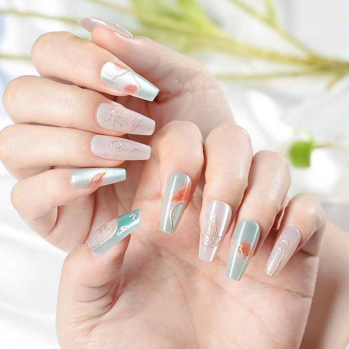 Intricate Design Press-On Nail Set Bowlift