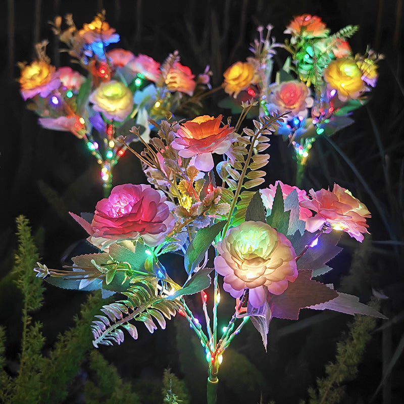 Solar-Powered Realistic Peony Garden Stake With Integrated Warm LED And Weatherproof Base Bowlift