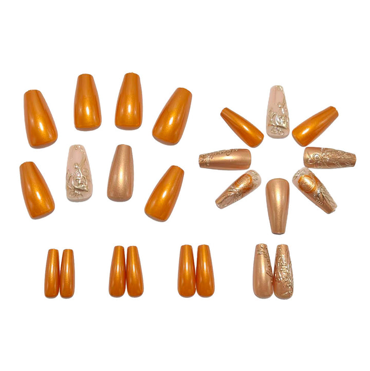 Elegant artificial nails with glitter and flower accents Bowlift