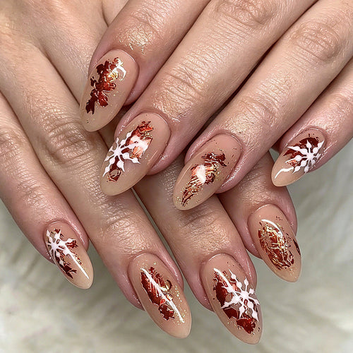 Artistic Seasonal Press-On Nail Art Bowlift