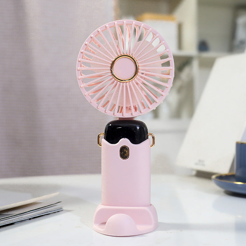 Women's Portable Mini Fan with Ergonomic Handle Design and Adjustable Tilt Bowlift